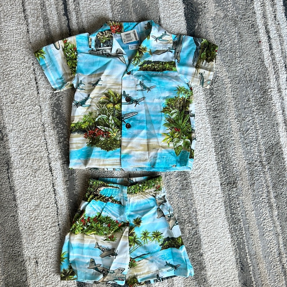 boys Hawaii shirt and shorts set